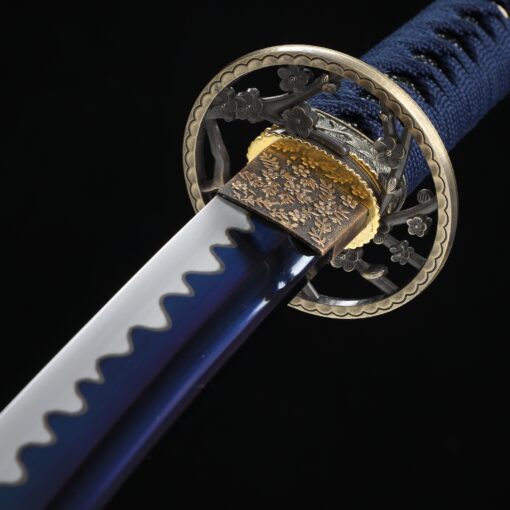 wakizashi handmade japanese wakizashi sword with blue blade truekatana 1