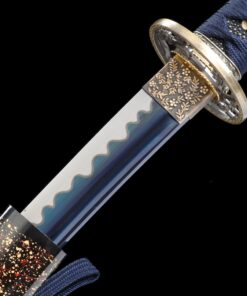 wakizashi handmade japanese wakizashi sword with blue blade truekatana 3