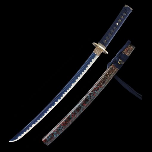 wakizashi handmade japanese wakizashi sword with blue blade truekatana 7