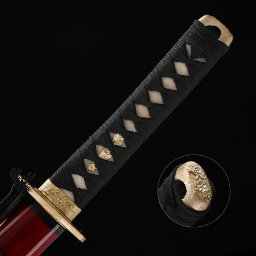 wakizashi handmade japanese wakizashi sword with red scabbard truekatana 6