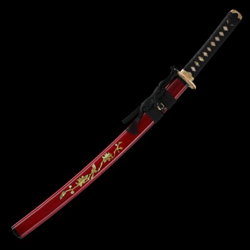 wakizashi handmade japanese wakizashi sword with red scabbard truekatana 8