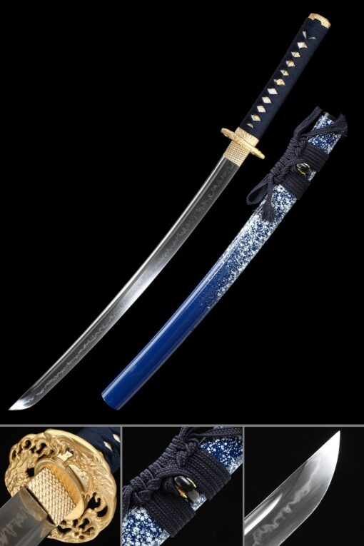 wakizashi sword handcrafted full tang japanese wakizashi sword t10 carbon 1 scaled