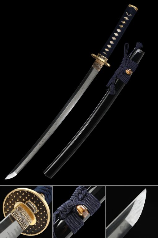 wakizashi sword handcrafted full tang wakizashi sword t10 carbon steel with scaled