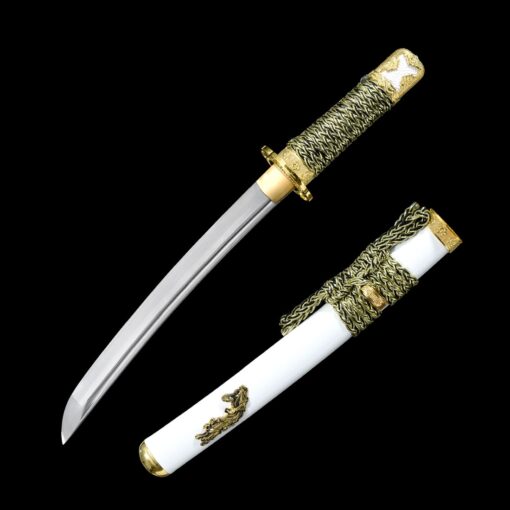 white tanto handmade japanese tanto sword with white scabbard truekatana 2