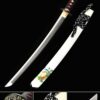 white wakizashi handmade t10 carbon steel real hamon japanese wakizashi