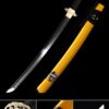 yellow wakizashi handmade wakizashi sword damascus steel with yellow